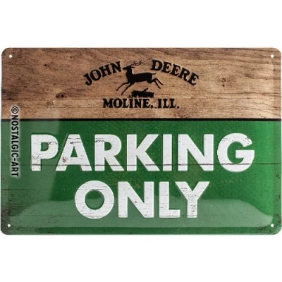 Image of John Deere Parking Only Embossed Metal Sign 300mm x 200mm (na)