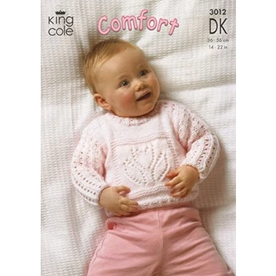 Image of King Cole Baby Sweaters &amp; Blanket Comfort DK Knitting Pattern 3012