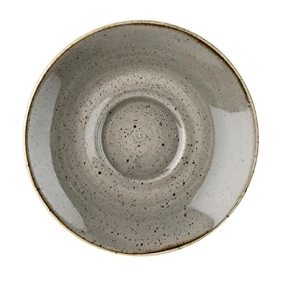 Image of Churchill Stonecast Round Cappuccino Saucers Peppercorn Grey 185mm Pack of 12