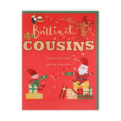 Image of Clintons: Fun Characters Cousins Christmas Card, Multi Colour, 155 x 201, 1169267