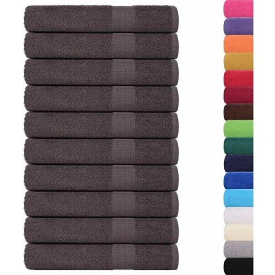 Image of vidaXL Towels 10 pcs Anthracite 100x200 cm 360 gsm 100% Cotton