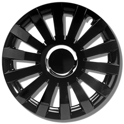 Image of ALBRECHT automotive 49237 Car Wheel Trims Sail 17 &quot; inches, 1 Set of 4 Units, Black Plus