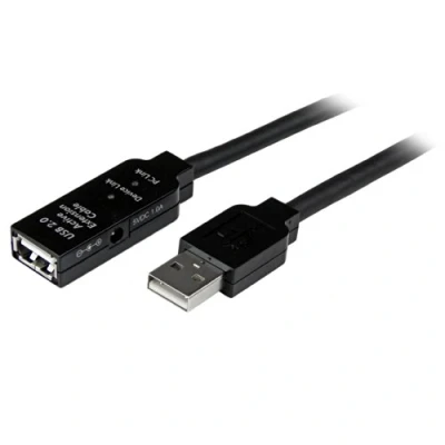 Image of StarTech.com 20m USB 2.0 active extension cable M/F (M) to (F) 66 ft black USB2AAEXT20M