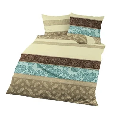 Image of Bierbaum 4972_02 Soft Flannelette Bed Linen, Cafe, Beaver, multicoloured, 135 cm x 200