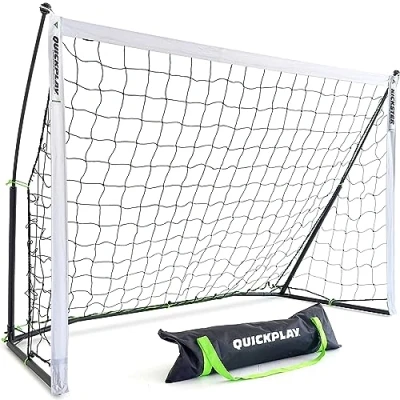 Image of QUICKPLAY KICKSTER 6x4ft Youth Football Goal Quick Setup Portable Net for Kids, Target Training &amp; official size 3v3 Garden U6&#039;s Includes Carry Bag…