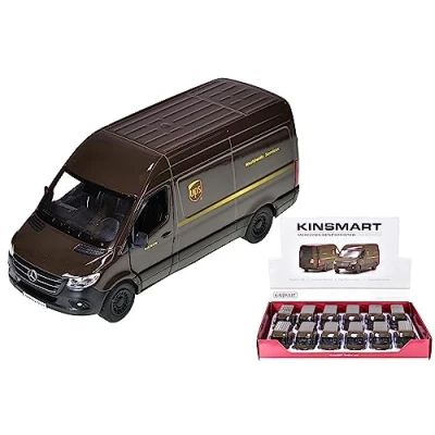 Image of KandyToys UPS Edition Sprinter Van 1:48 Scale Diecast Metal Pullback Action Doors Openable