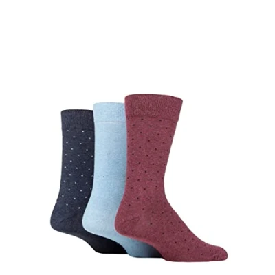 Image of Mens 3 Pair SOCKSHOP TORE 100% Recycled Dots Cotton Socks Assorted 7 11