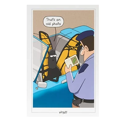 Image of UK Greetings Birthday Card For Him/Her/Friend With Envelope Butterfly Joke Design
