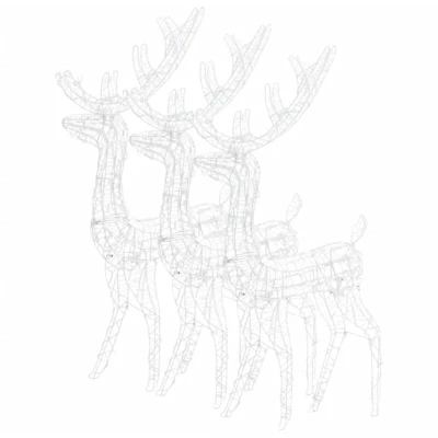 Image of vidaXL Acrylic Reindeer Christmas Decorations 3 pcs 120 cm Blue