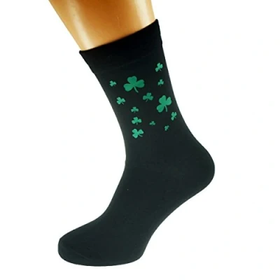 Image of Multiple Irish Shamrock Design Socks Adult size UK 6 12 Euro 39 46 (X6N433)