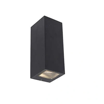 Image of Qazqa Outdoor Modern Wall Lamp I Light Black GU10 AR70 IP54 Baleno II Garden Suitable for LED 2 Aluminium