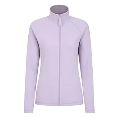 Image of Mountain Warehouse Raso Womens Fleece Soft Touch Ladies Sweater Top with Full Zip, Microfleece Best for Daily Use, Outdoors &amp; Travelling Lilac Women&#039;s Size 22