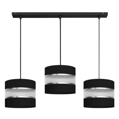 Image of Helen Straight Bar Pendant Ceiling Light Black, Silver 65cm