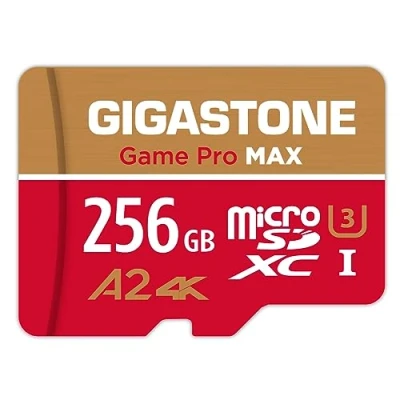 Image of [5 Yrs Free Data Recovery] GIGASTONE 256GB Micro SD Card, Game Pro MAX, Up to 130/85 MB/s, MicroSDXC Memory Card for Nintendo Switch, SteamDeck, 4K UHD Video, UHS I A2 V30 U3 C10 with Adapter