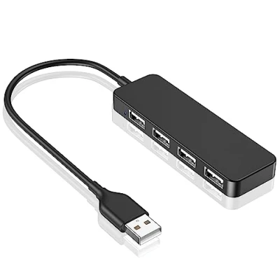 Image of USB Hub, 4 Port 2.0 Hub Ultra Slim Portable Splitter for iMac Pro, MacBook Air, Mac Mini Surface Notebook PC, Laptop, Flash Drives, Mobile HDD and More (usb 4IN1)