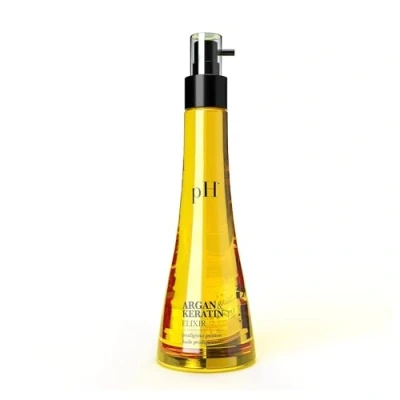 Image of pH Argan Oil and Keratin Elixir Nourishes hair Silky shiny look 100ml
