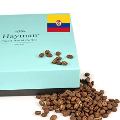 Image of Hayman Coffee, 100% Colombia Manos Juntas Coffee Beans, Whole Bean Medium Roast, Fresh 340g/12oz (Pack of 1) Colombian Beans