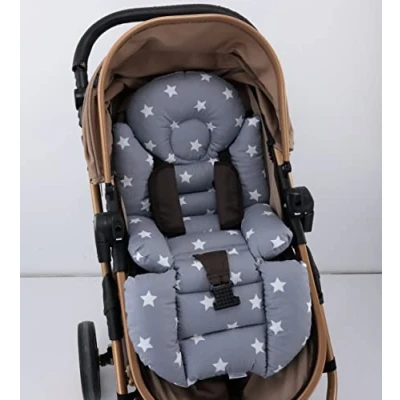 Image of Pushchair/Stroller Cushion Pram Accessories Seat Liner Umay Baby 100% Cotton (Dark Grey Star)