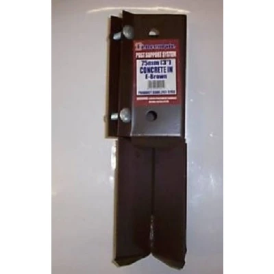 Image of Fencemate Swift Clamp Concrete in Post Support 75mm x Epoxy Brown