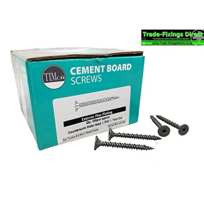 Image of 4.2 x 32mm CEMENT BOARD SCREWS TWIN CUT POINT EXTERIOR PLUS GREY COATING BOX OF 200