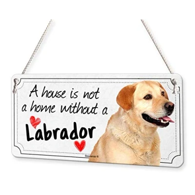 Image of Golden Labrador Retriever Dog House is A Home Sign Pet Plaque