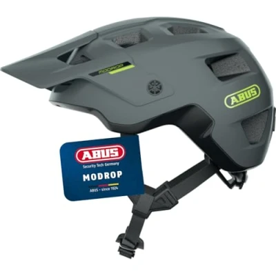 Image of ABUS MTB helmet MoDrop robust bike with good ventilation for mountain bikers individual fit unisex grey, size L