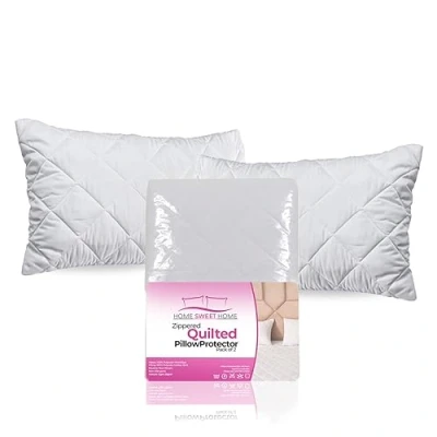 Image of Home Sweet UK Waterproof Mattress Protector, Luxury Quilted Hypoallergenic Fitted Sheet Cover, Comes with Extra Deep Skirt, Ultra Soft Breathable &amp; Noiseless Cover