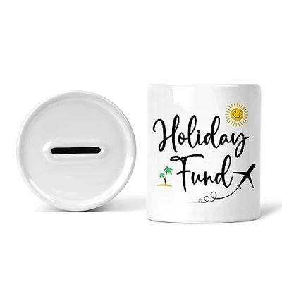Image of Rib Ticklerz Money Box Holiday Fund Piggy Bank Savings Jar Travel Travelling Saving Pot Novelty Gift Birthday Present Colleague Secret Santa MB8