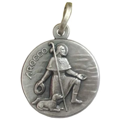 Image of 925 Sterling Silver &quot; Saint Rock Medal Protector of Dogs