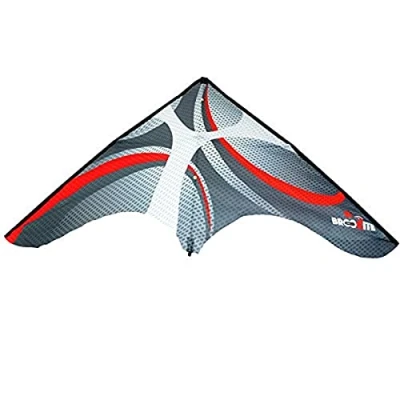 Image of BROOKITE from Peterkin Harvey D. Sport Stunt Kite Red &amp; Grey 65cm x 130cm Polyester Ripstop with 2 handles Kites Outdoor Toys Leisure Ages 8+