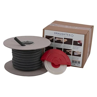 Image of Draughtex Floorboard &amp; Skirting Board Insulation, Floor Gap Filler Draught Excluder Thick 6 11mm 10m roll