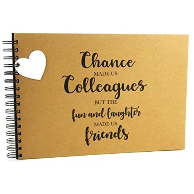 Image of A5 A4 Chance Made Us Colleagues, Card Pages, Photo Album, Memory Book, New Job, Leaving Gift (A5 (Black Pages))