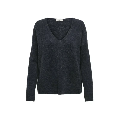 Image of JdY Women&#039;s Elanora L/S V Neck Jumper. KNT Noos Knitted, Night Sky/Detail: Melange, S