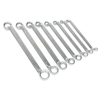 Image of Sealey Premier Offset Double End Ring Spanner Set 8pc Metric