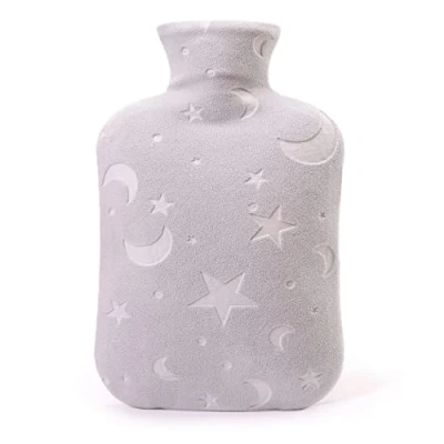 Image of DICEVER Hot Water Bottle with Soft Cover, 2L Bag for Menstrual Cramps, Neck and Shoulder Pain Relief, Cold Therapies, Hand Feet Warmer, Gray