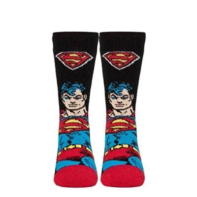 Image of Mens 1 Pair SOCKSHOP Heat Holders DC 1.6 TOG Lite Superman Thermal Socks Black 6 11