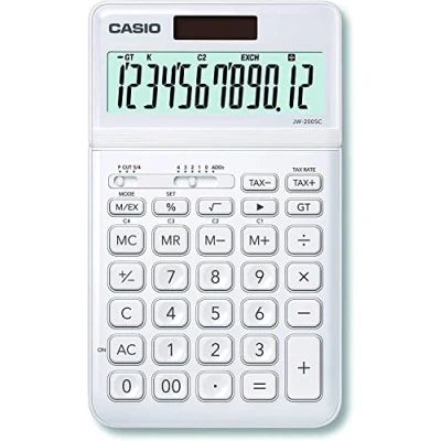 Image of Casio JW 200SC WE Desktop Calculator, Solar/Battery