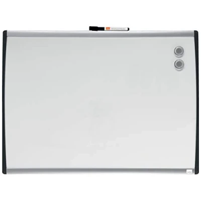 Image of Nobo Small Magnetic Whiteboard With Arched Frame, Wall Mountable, Includes Pen, Magnets &amp; Foam Adhesive Pads, Home/ Office, 585 x 430 mm, 1903783