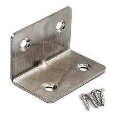 Image of (8 Pieces) Angle Connector Corner Brackets Stainless Steel L Shape Brace for Wood Shelving 50x30x30mm