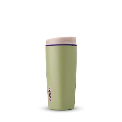 Image of Owala SmoothSip Insulated Stainless Steel Coffee Tumbler, Reusable Iced Cup, Hot Travel Mug, BPA Free, 600ml, Green (Hip Cactus)
