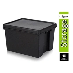 Image of Wham Bam Black Recycled Storage Box 45 Litre