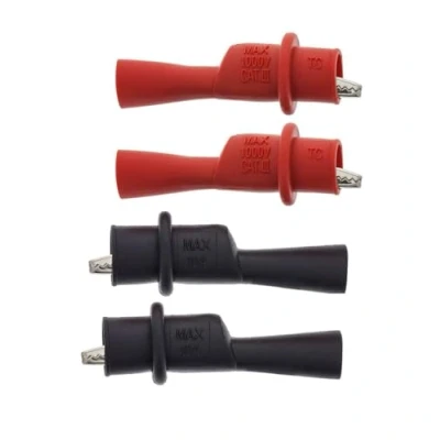 Image of 4PCS Multimeter Crocodile Clips, Banana Insulated Safety Test Clip, Clips for and Clamp Meters