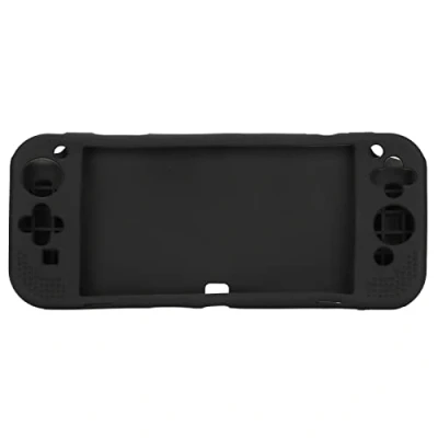 Image of ciciglow Game Console Protective Cover, Black Silicone Scratch Resistant Shell, Soft Cover Compatible for Switch OLED