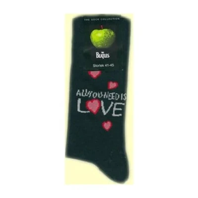 Image of SOCKSHOP Music Collection 1 Pair The Beatles Cotton Socks All You need is Love Black 4 7 Unisex