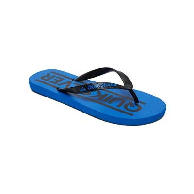 Image of Quiksilver Men&#039;s Java Wordmark Youth Sandal, Black/Blue/Black, 11 US Little Kid