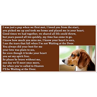 Image of Beagle Dog pet loss bereavement gift Flexible Fridge Magnet Memorial (Waiting at the Door)