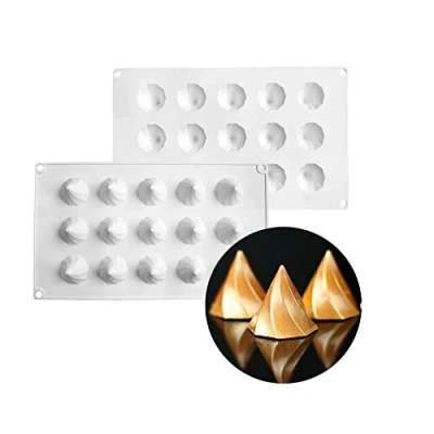 Image of Silicone Mousse Cake Mold Bakeware Dessert DIY Chocolate Soap Candle Mould 15 Holes Circular Cone