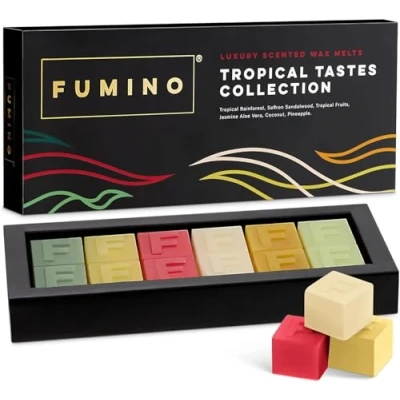 Image of Fumino Fresh Handmade Luxury Wax Melts Multipack Tropical Tastes Bundle 12 6 Fragrances Strong Scented with Beeswax and Coconut Oil