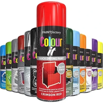 Image of AlezyB 1x Crimson Red All Purpose Spray Paint 400ml Professional Quality and Fantastic Finish, Interior, Exterior, Household Multipurpose for Metal Plastic Wood Glass