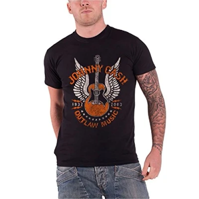 Image of Johnny Cash Outlaw Men&#039;s T Shirt Black X Large